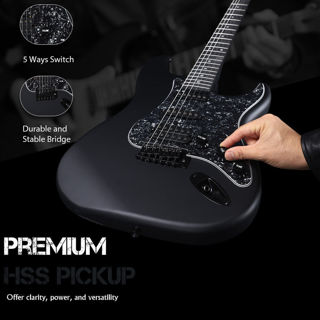 Solid Poplar Wood Electric Guitar - 39-Inch Beginner